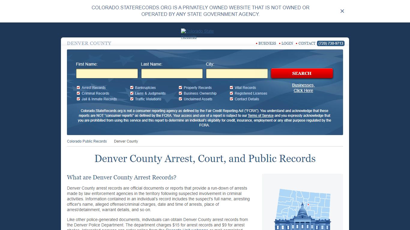 Denver County Arrest, Court, and Public Records