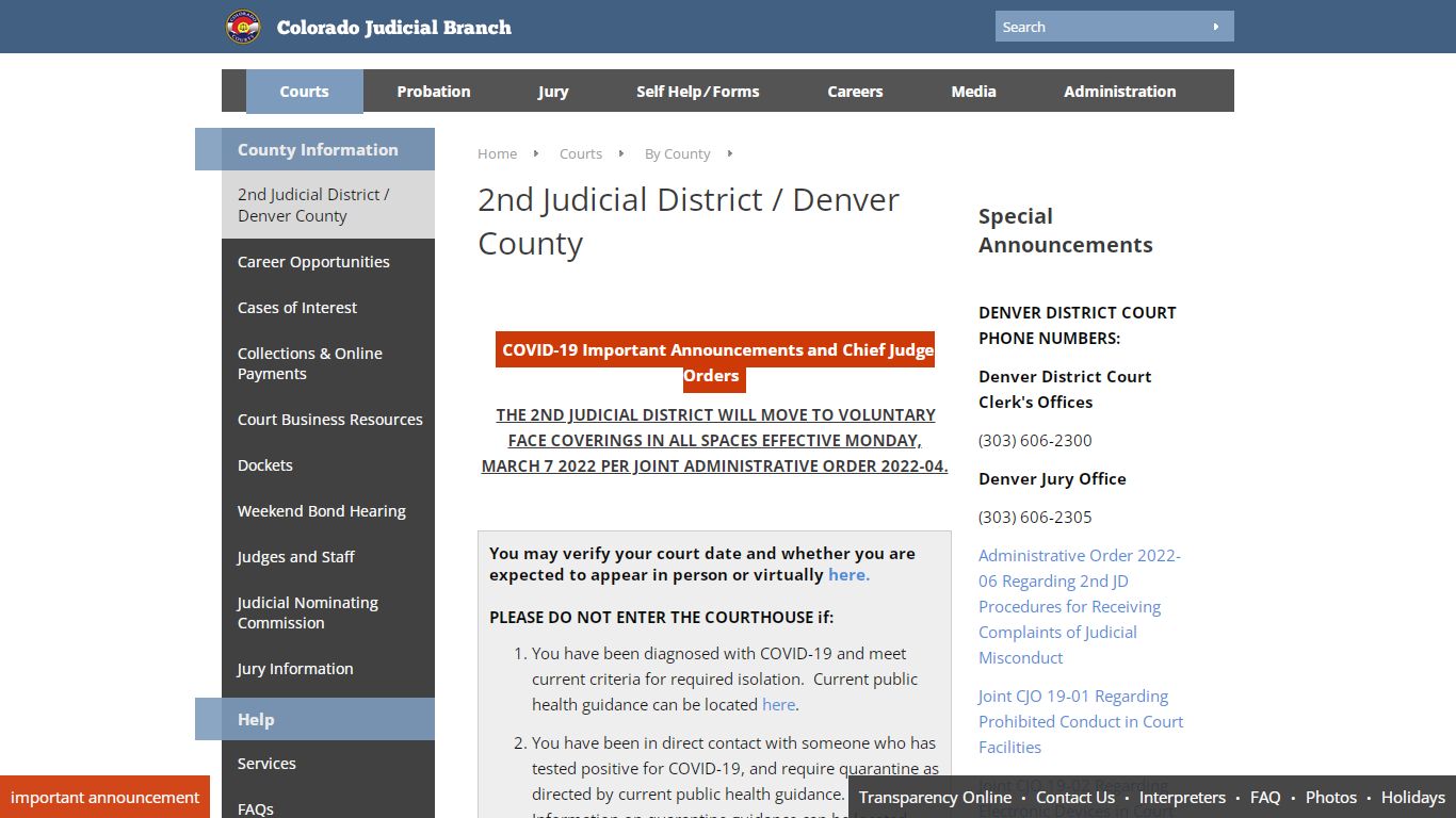 Colorado Judicial Branch - Denver County - Homepage